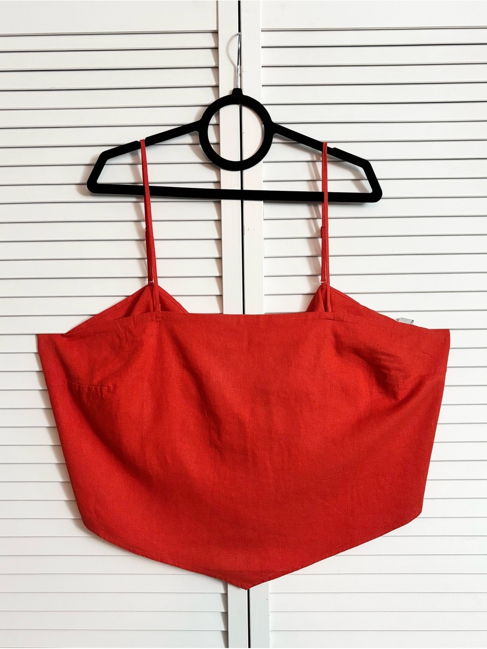 A New Day Red/Orange Linen Spaghetti Strap Halter Top, Size: 2X, NWT